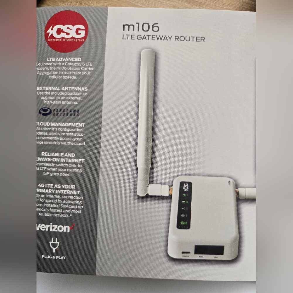 M106 LTE Gateway Router - VERIZON 4G LTE Cellular Wireless Router